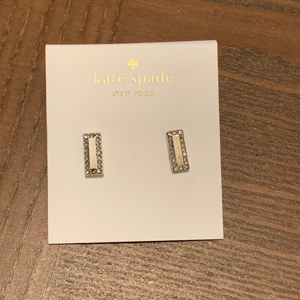 NWT Kate Spade Silver Rectangle Earrings
